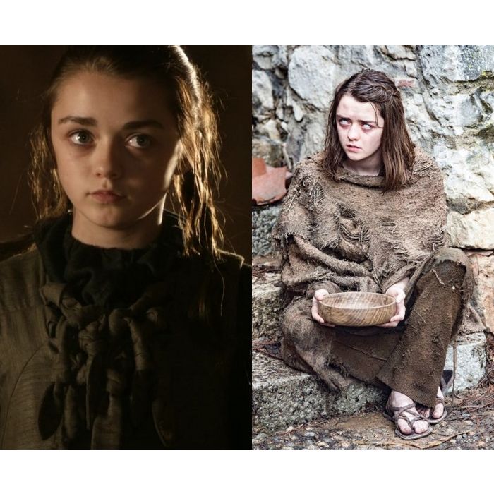Em &quot;Game of Thrones&quot;. Arya (Maisie Williams) sempre foi bem valente. Isso permaneceu e agora, apesar das dificuldades, continua bastante inteligente