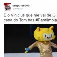 O Tom é o mascote das Paralímpiadas Rio 2016, porém, Vincius roubou toda a cena