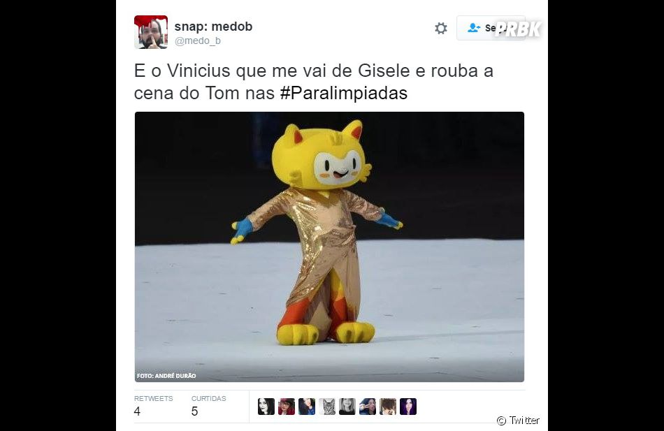 O Tom é o mascote das Paralímpiadas Rio 2016, porém ...