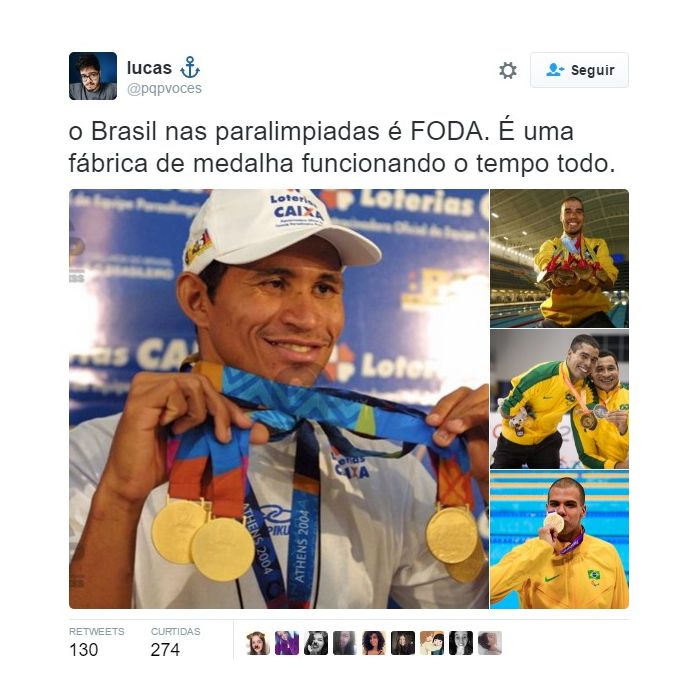 Se depender dos atletas das Paralímpiadas Rio 2016, vem muita medalha pela frente!