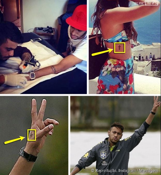 Neymar faz mesma tatuagem que Bruna Marquezine! Seria um presente de Dia dos Namorados?!