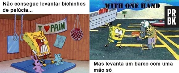 Já o Bob Esponja bem que podia pegar um pouquinho de espinafre emprestado de vez em quando...