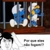 Os Smurfs ainda não perceberam que conseguem passar entre as grades