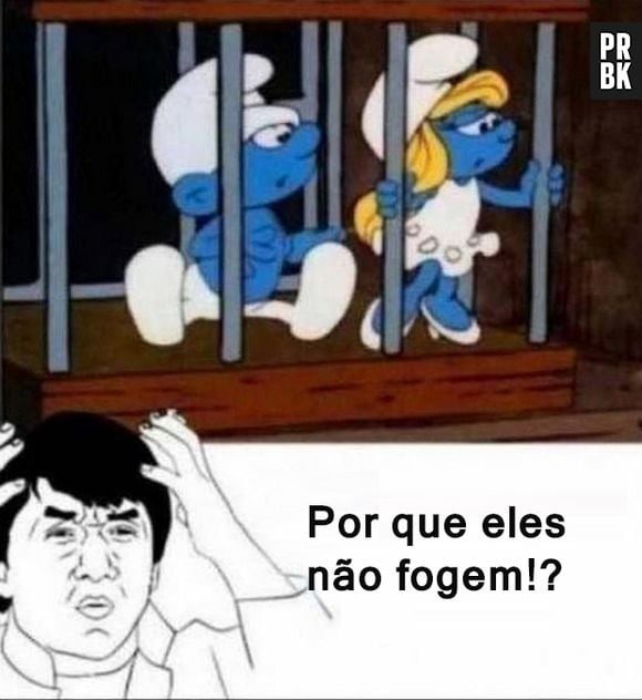 Os Smurfs ainda não perceberam que conseguem passar entre as grades