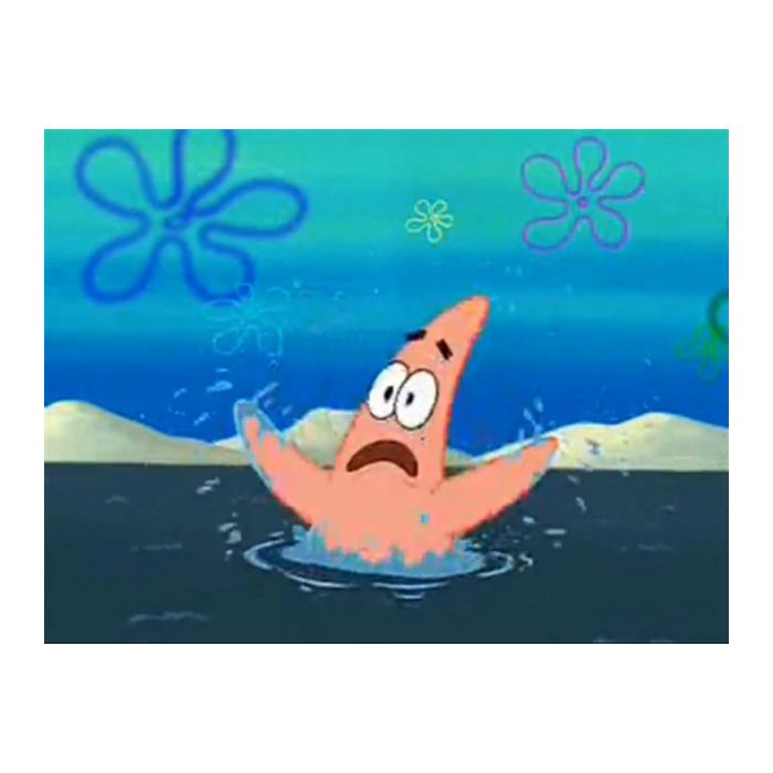 O Patrick deve ser a única estrela do mar que conseuge se afogar...