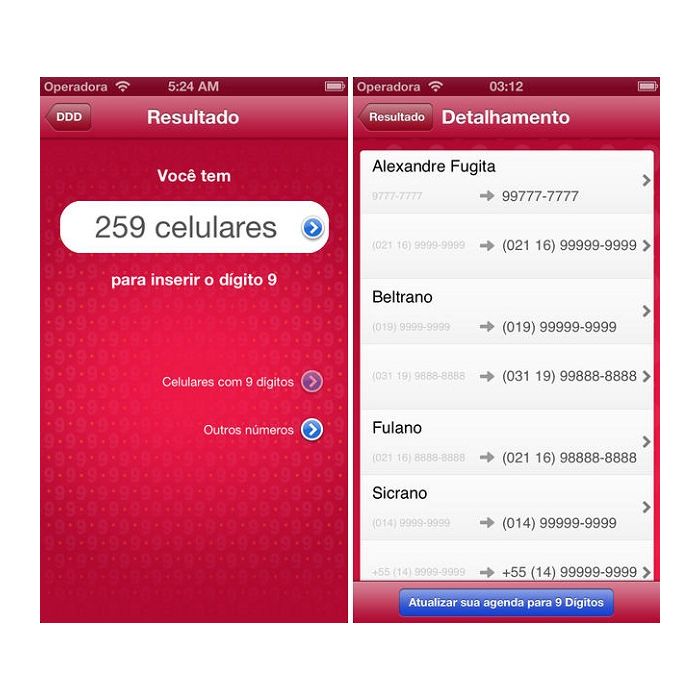 O app &quot;9 Dígitos&quot; reconhece os contatos e adiciona o nono dígito