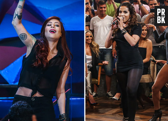 Anitta e Pitty participam da gravação do programa "Altas Horas"