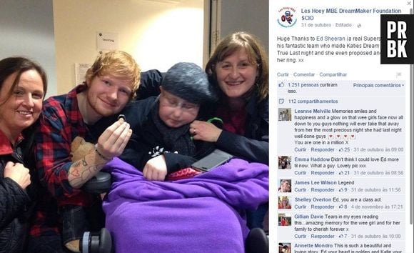 Ed Sheeran aceita se "casar" com fã