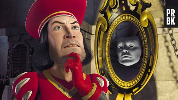 Em "Shrek", Lord Farquaad prende a família Bear em jaula e surpreende quando Mama Bear aparece estendida como tapete do chão do quarto do vilão