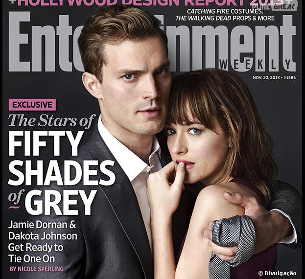 Jamie Dornan e Dakota Johnson posam como Christian Grey e Anastasia Steele de "50 Tons de Cinza"!
