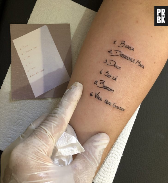 Fã tatua tracklist de EP de Juliette