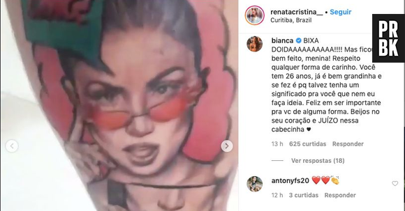 Bianca Andrade fica em choque com seu rosto tatuado por fã