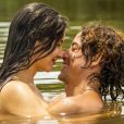  "Pantanal": Juma (Alanis Guillen) faz par romântico com Jove (Jesuíta Barbosa) 
