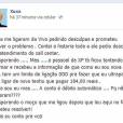 Depois de alguns minutos a operadora Vivo entrou em contato com a Xuxa e a rainha dos baixinhos registrou o momento e compartilhou em sua página do Facebook