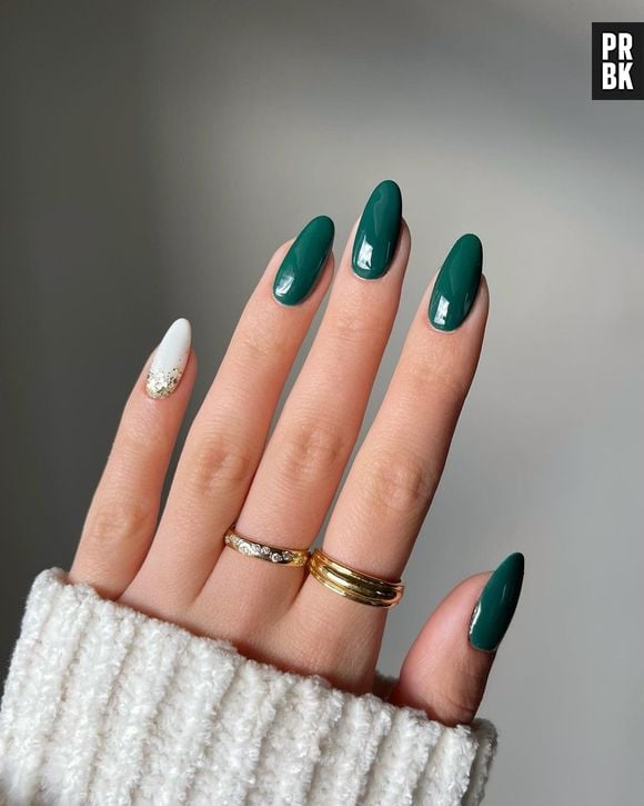 Nail art: verde e brilho são perfeitos para o inverno