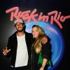 Rock in Rio: Lucas Chumbo e a namorada, Monise Alves, curtem festival juntos