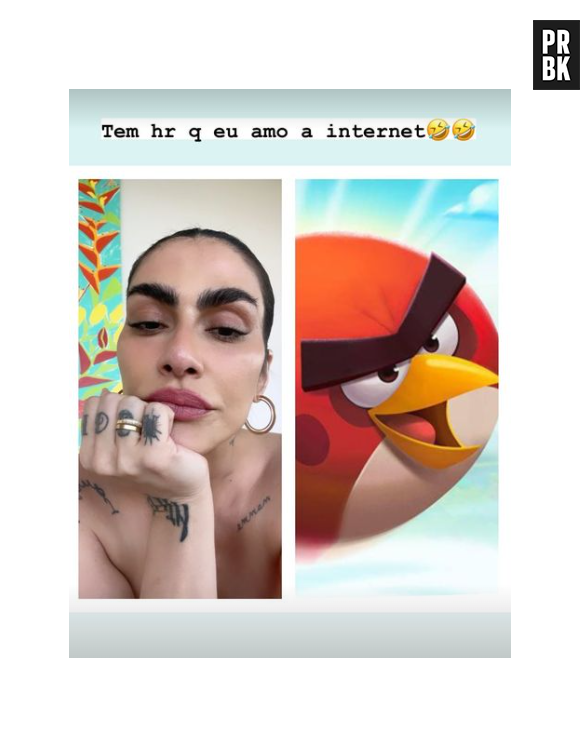 Cleo compartilhou meme com suas sobrancelhas pelo Instagram