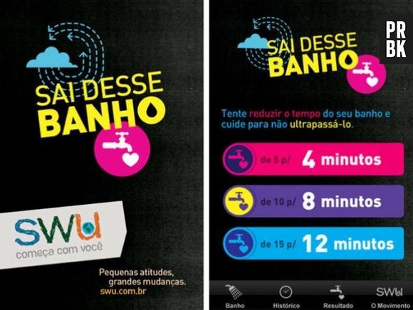 Aplicativos para economizar água: "Sai Desse Banho"