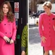 Kate usou sobretudo rosa pink que lembra bastante o utilizado por Diana