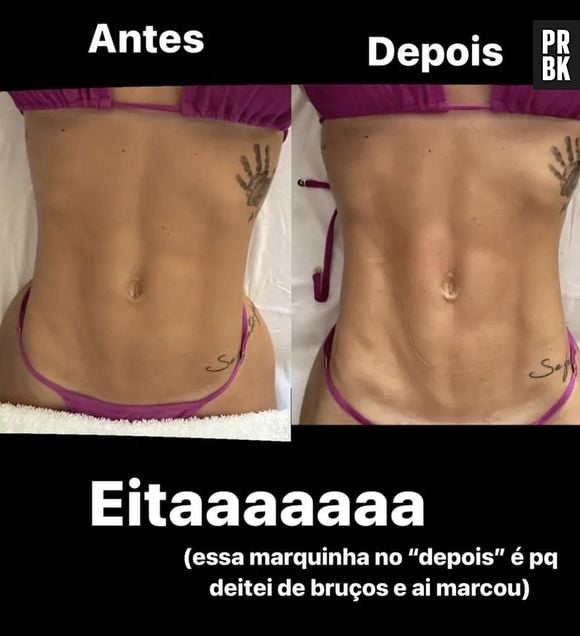 Virginia mostra antes e depois do corpo