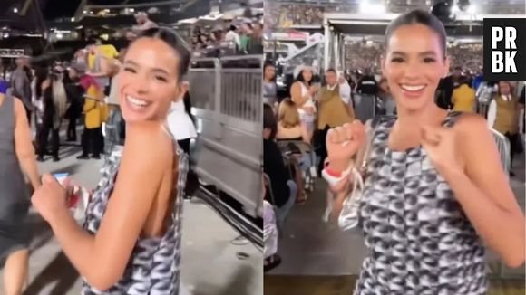 Bruna Marquezine usou um look de ilusão de ótica em show da Beyoncé