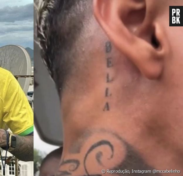 MC Cabelinho resolveu apagar tatuagem em homenagem a Bella Campos 4 meses depois do término 

