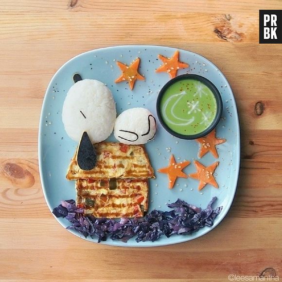 Tem até o Snoopy! Será que o Charlie Brown vai ficar chateado se a gente tirar um pedaço?