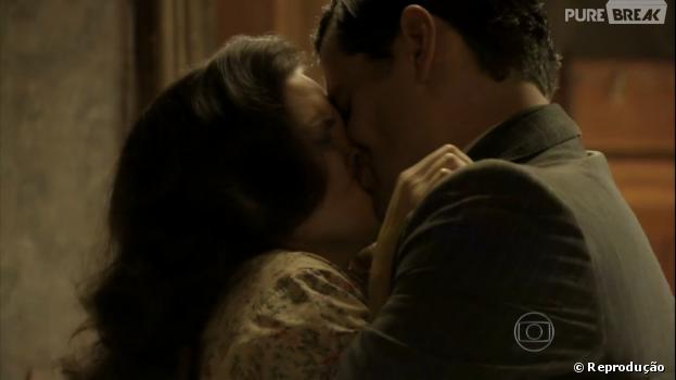 O beijo forçado de Manfred (Carmo Dalla Vecchia) em Amélia (Bianca Bin) desencadeará uma grande briga em "Joia Rara"