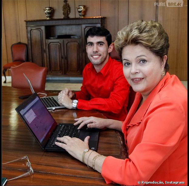 Dilma Roussef recebeu Jeferson Monteiro no Palácio do Planalto e postou a foto dos dois no Instagram