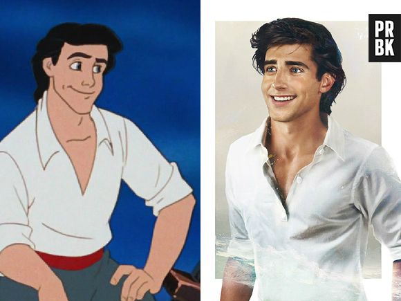 São oito imagens dos príncipes, como se fossem pessoas reais, entre elas a do Príncipe Eric, do filme "A Pequena Seria"