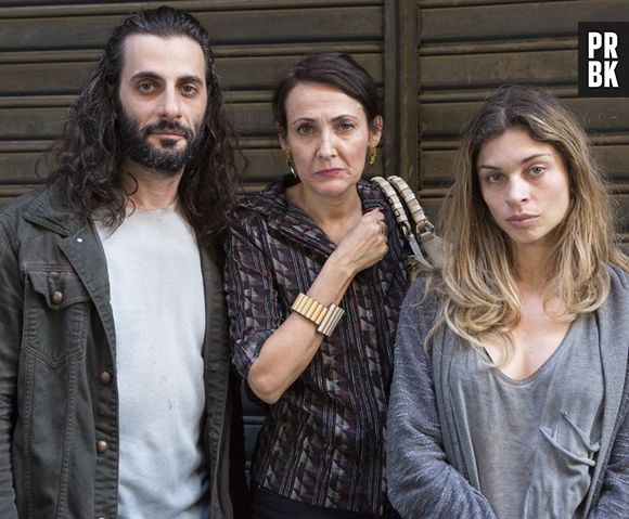 Grazi (Larissa) com o visual mais acabado em "Verdades Secretas", junto com os atores Flávio Tolezani (Roy) e Ana Barroso (Divanilda)