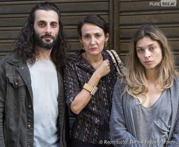 Grazi (Larissa) com o visual mais acabado em "Verdades Secretas", junto com os atores Fl&aacute;vio Tolezani (Roy) e Ana Barroso (Divanilda)