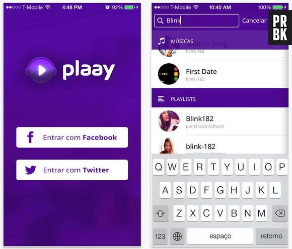 Você pode ouvir músicas no app "Plaay"