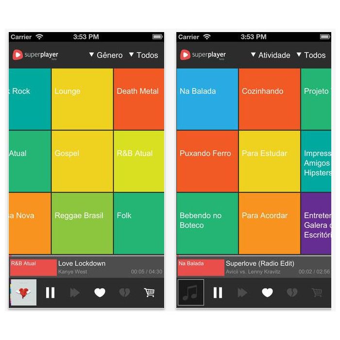 O &quot;Superplayer&quot; é um app de música que faz playlists de acordo com o seus sentimentos na hora de ouvir