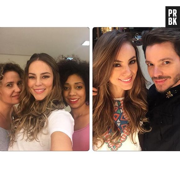 Paolla Oliveira e a equipe que realizou sua mudança de visual para "Além do Tempo"