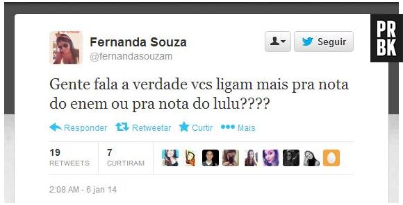 Nota do Enem 2013 ou nota do Lulu? Dúvida cruel