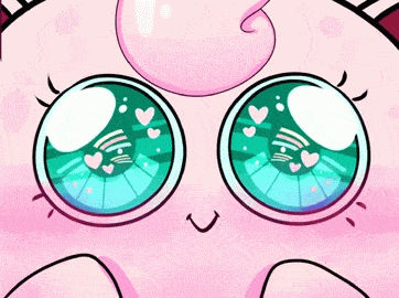 Pokémon rosa dos desenhos animados com olhos azuis e um nariz rosa  generativo ai