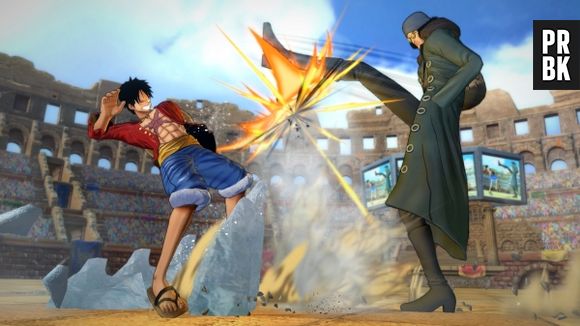 Luta entre Kuzan e Luffy em "One Piece: Burning Blood" mostra que o Coliseu de Dressrosa é um dos cenários