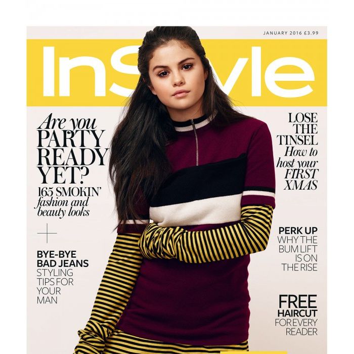 Selena Gomez é capa da edição de janeiro de 2016 da revista de moda &quot;InStyle&quot;, nos Estados Unidos