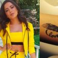 Anitta também uniu dois clichês numa só tatuagem: símbolo do infinito e uma pena