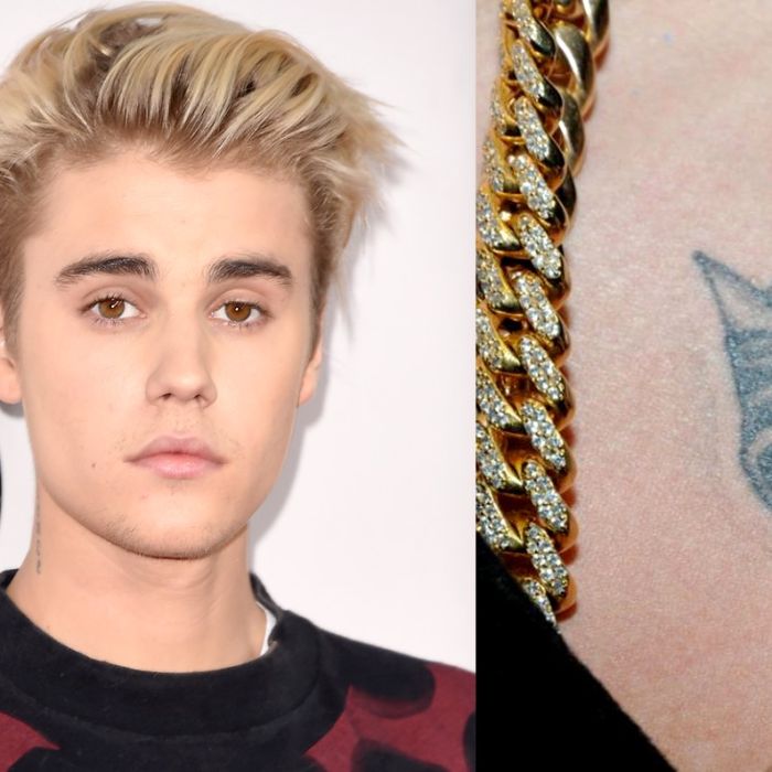Dentre várias tatuagem clichês, Justin Bieber tem uma coroa desenhada na pele