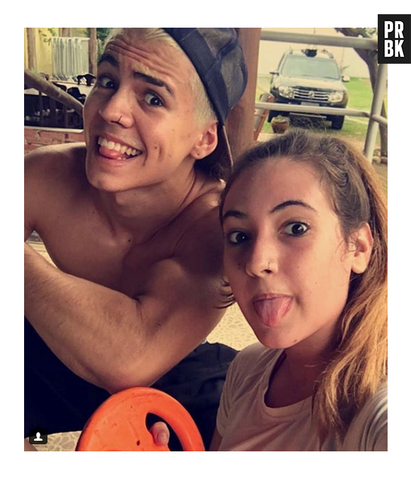 Biel mora no Rio e Gi Marins, em São Paulo. Quando os dois matam a saudade, é só alegria!