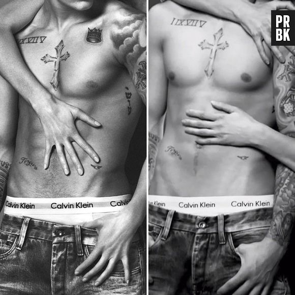 Justin Bieber, no seu ensaio para a Calvin Klein, teve seu abdômen alterado com Photoshop