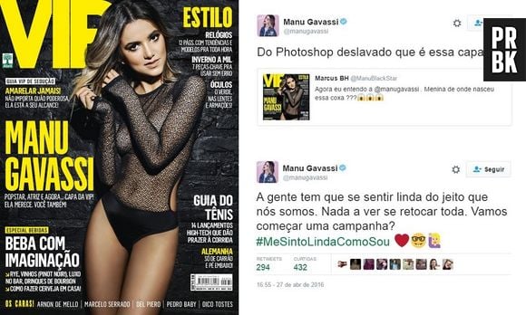 Manu Gavassi reclamou do seu Photoshop na capa da Revista VIP