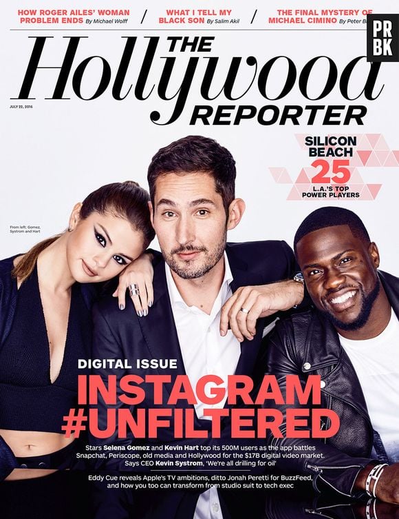 Selena Gomez, Kevin Hart e Kevin Systrom, CEO do Instagram, dividem capa da revista The Hollywood Reporter