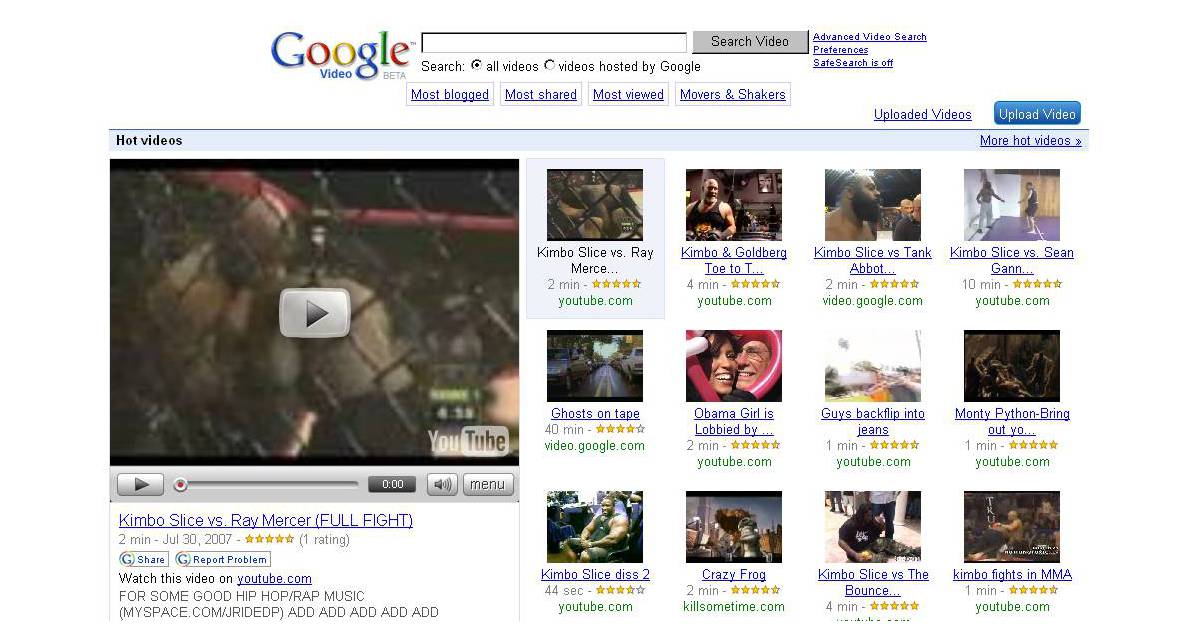 Видео сайт списки. Google Video. Gozle Witýo. Google Videos 2007. Ютуб - поиск в Google.