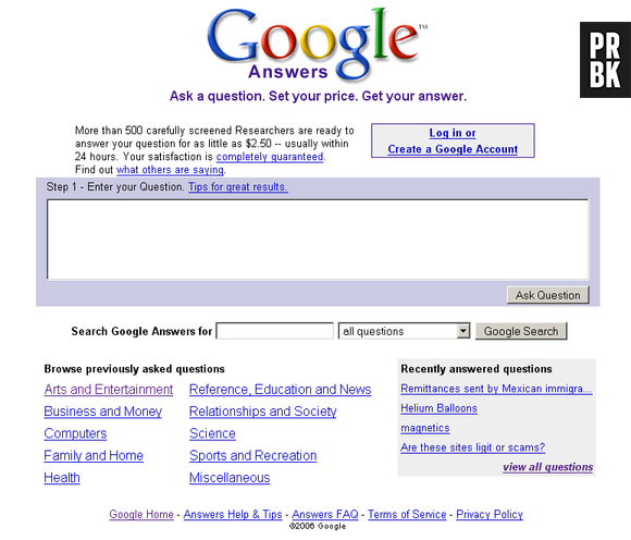 Google Answers, era pago. Hoje não é nada.