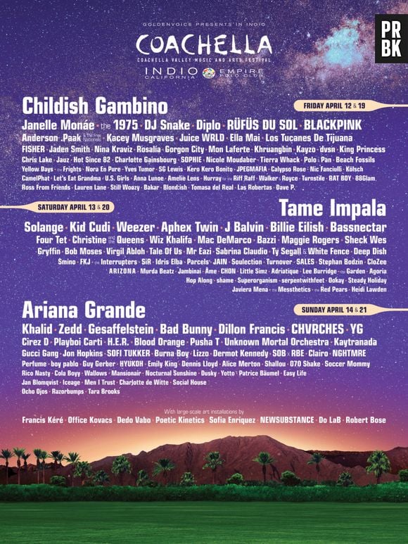 Além de Ariana Grande e BLACKPINK, Diplo e muitos artistas formam o line-up do Coachella 2019