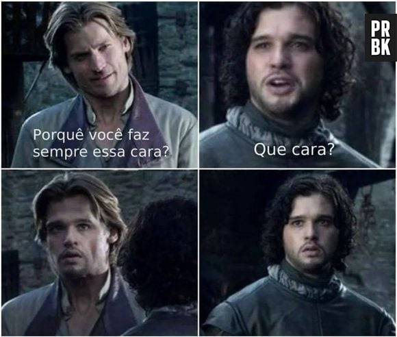 Em "Game of Thrones", Jon Snow (Kit Harignton) está sempre com a mesma cara?