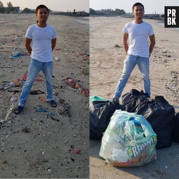 Pessoas recolhem lixo de praias, rios e mais e postam fotos do antes e depois com o #TrashChallenge